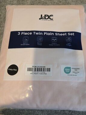 Lux Decor Collection 3 Piece Twin Sheet Set Baby Pink